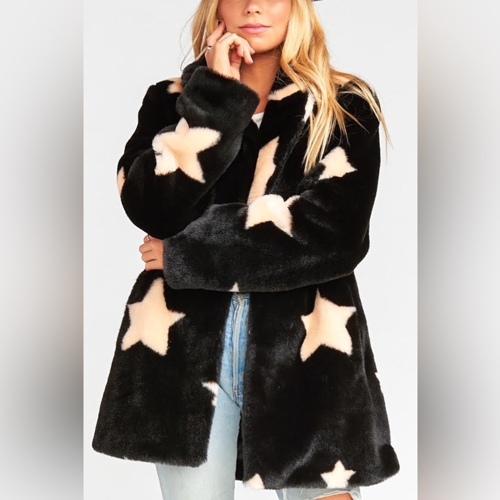 Show Me Your Mumu Colorado Star Faux Fur Jacket $246